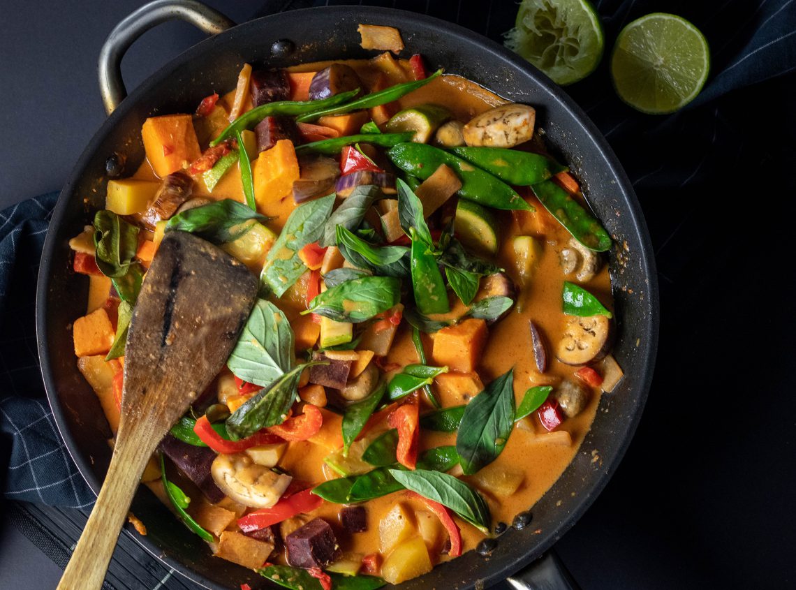 Rotes Thai Curry Beliebtes Thail Ndisches Essen Dailyvegan