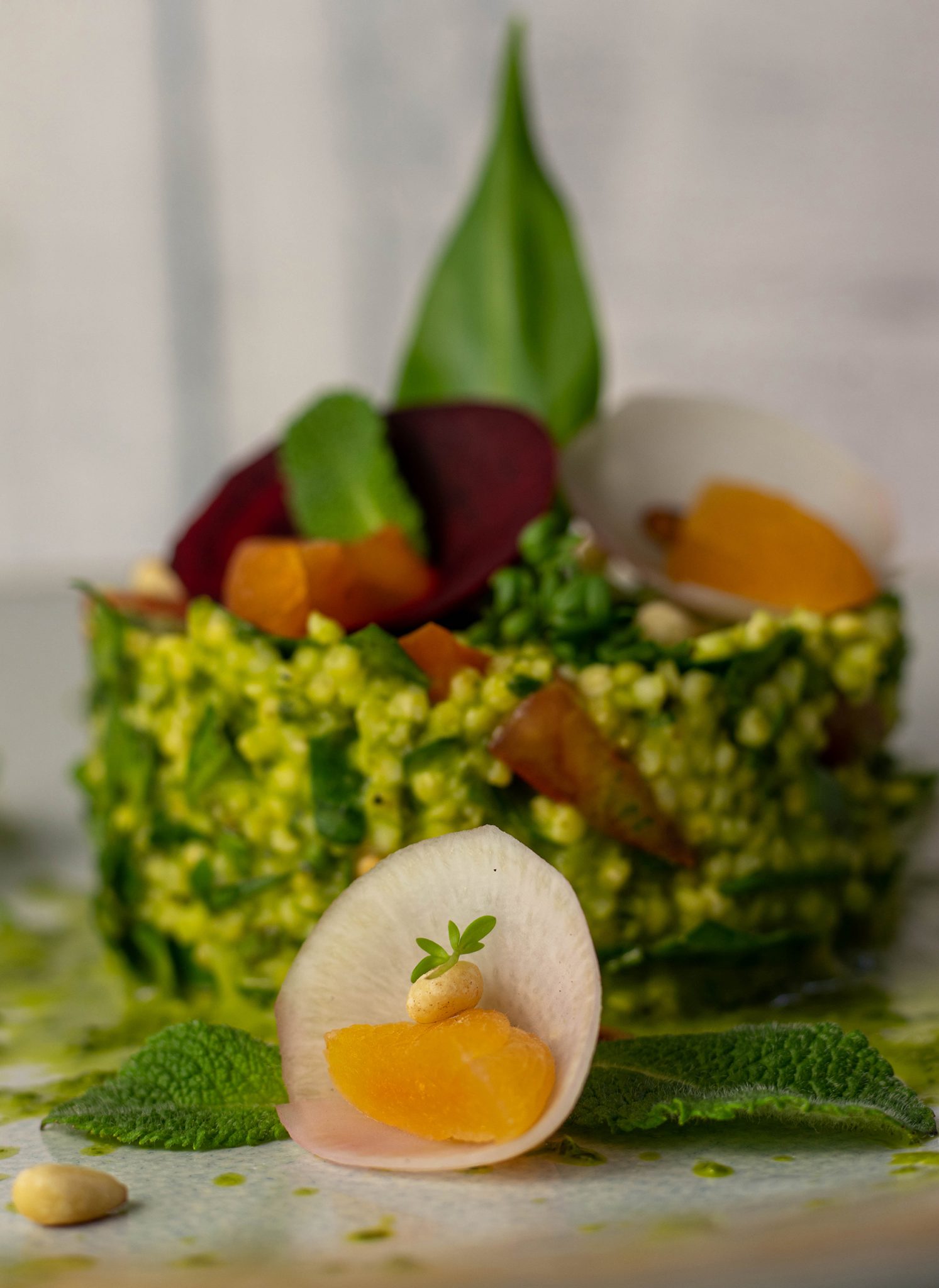 Grüner Goldhirsesalat mit Bärlauch-Zitronen-Dressing - Dailyvegan