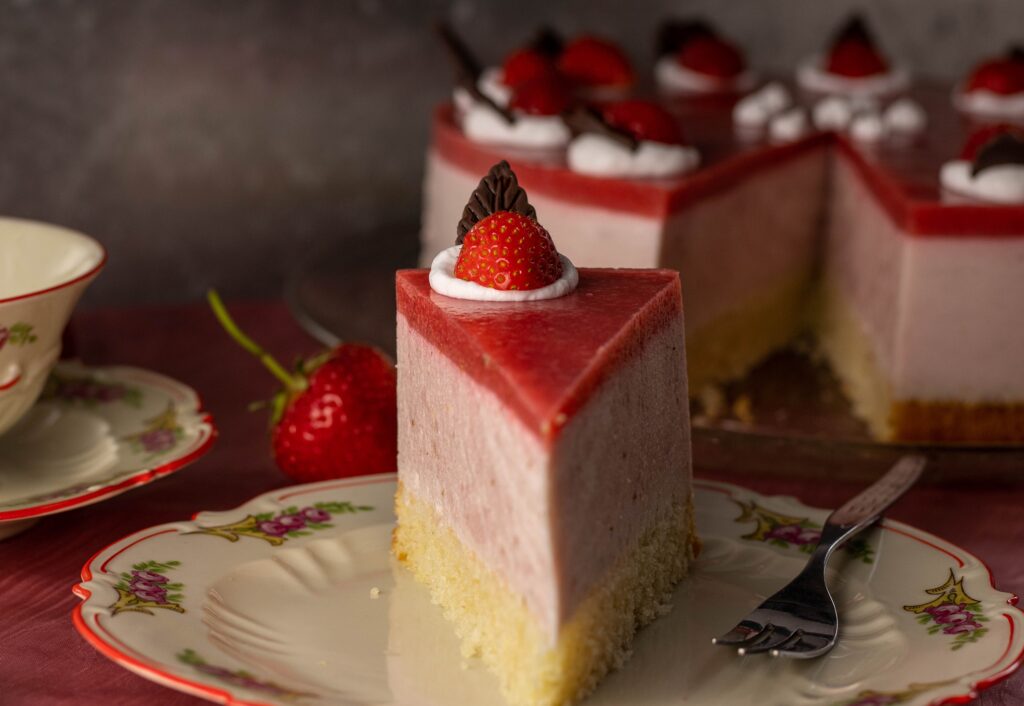 Delicious strawberry cream cake