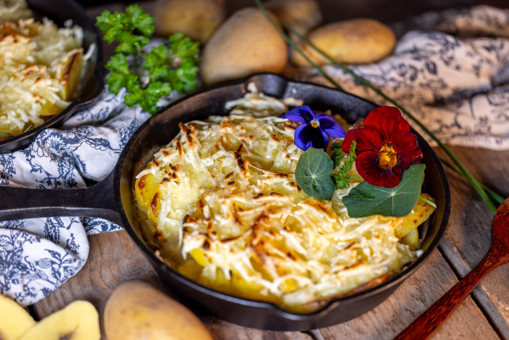 Veganes Kartoffelgratin: perfekt für die Low Budget Küche