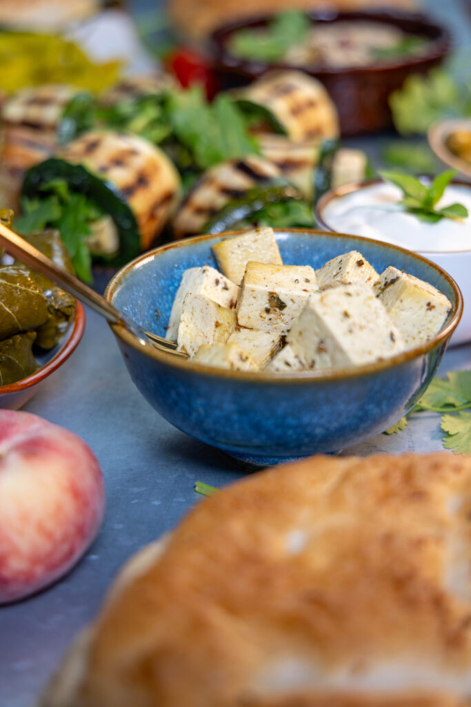 Veganer Feta, Veta, ist lange haltbar