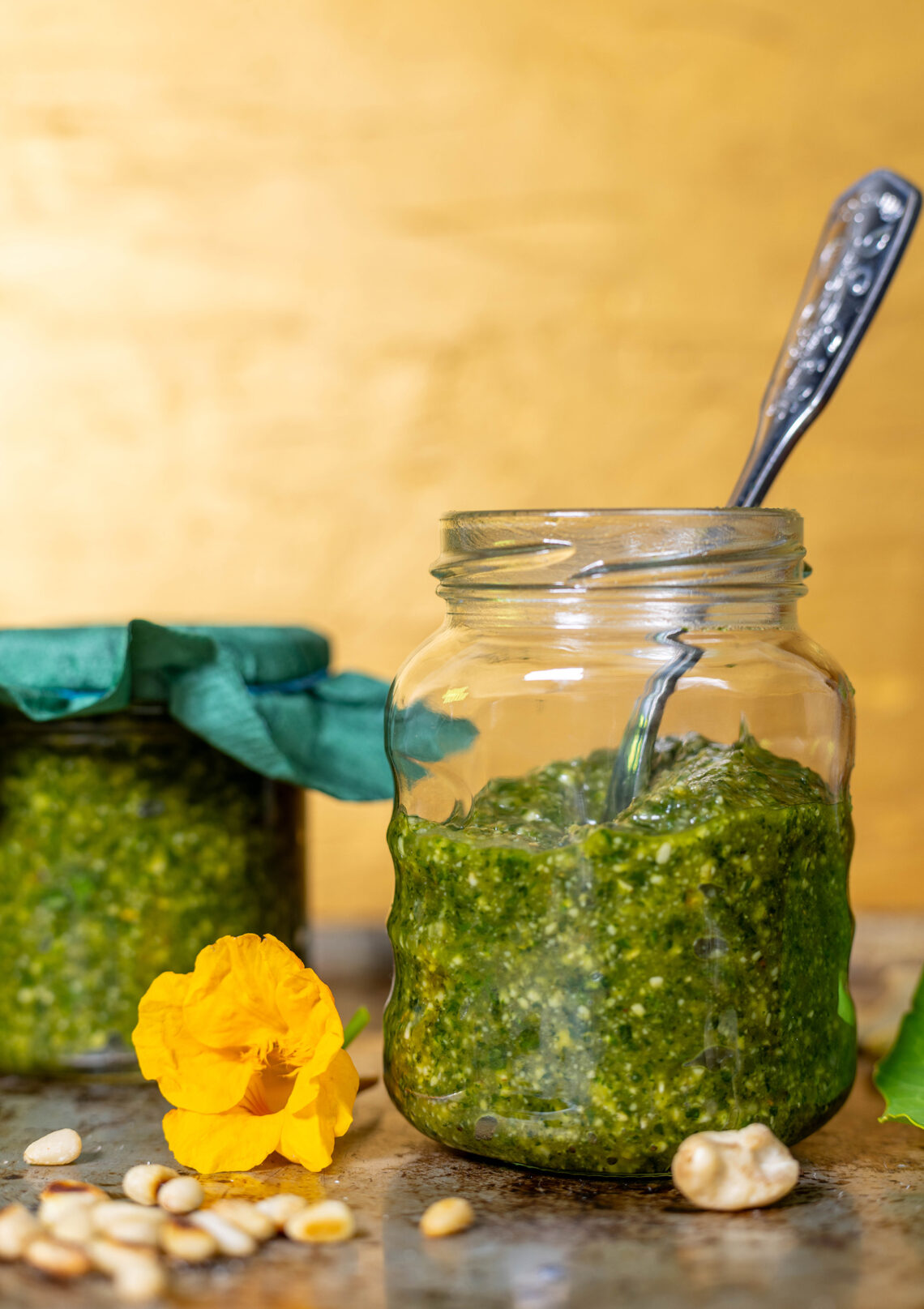 Kapuzinerkresse-Pesto – frisch aus dem Garten, vegan