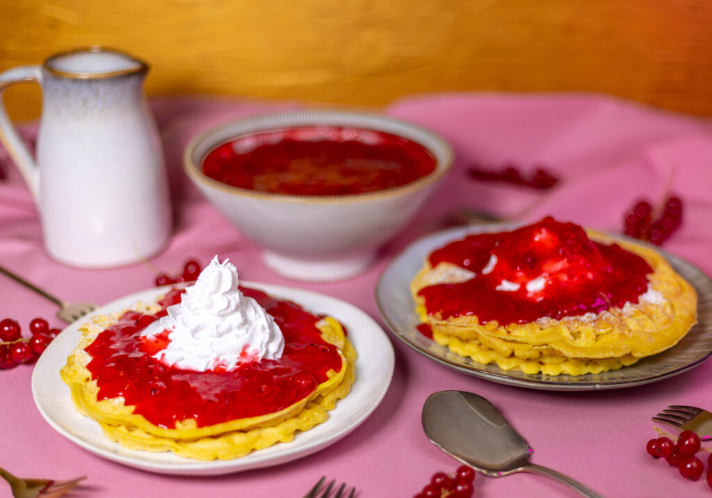 Zitronenwaffeln mit gerösteter Zitrone im Teig