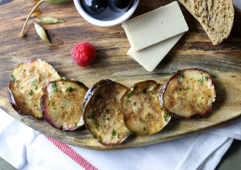 Pickled eggplants are spicy and delicious