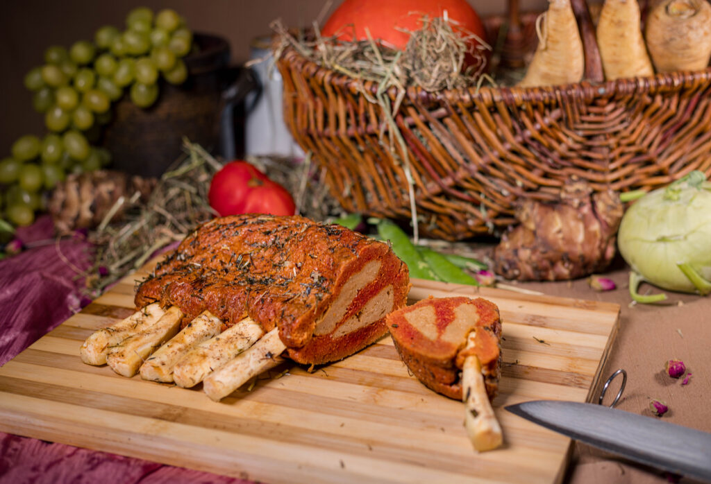 Als Basis für meinen veganen Heubraten mit "Lamm" mache ich ein Seitankarree