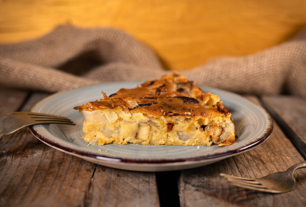 Zwiebelkuchen ohne Boden schmeckt auch kalt oder aufgewärmt sehr gut