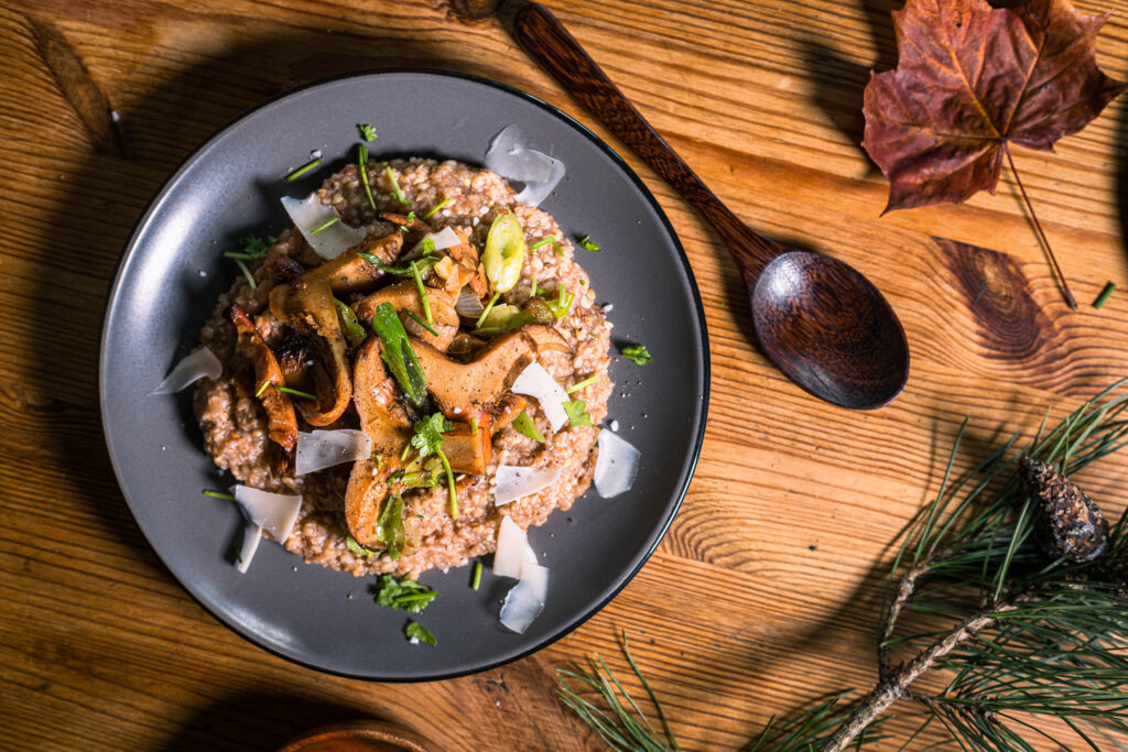 Alternativ kannst Du das Gericht auch mit Champignons zubereiten.