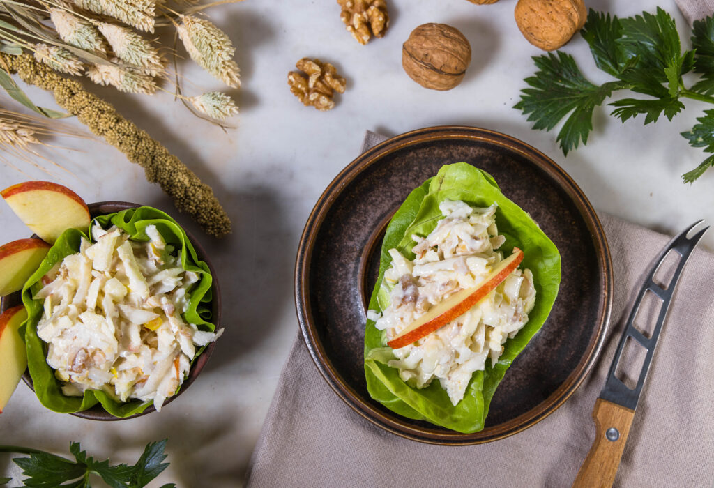 Das Originalrezept für Waldorfsalat geht ganz einfach