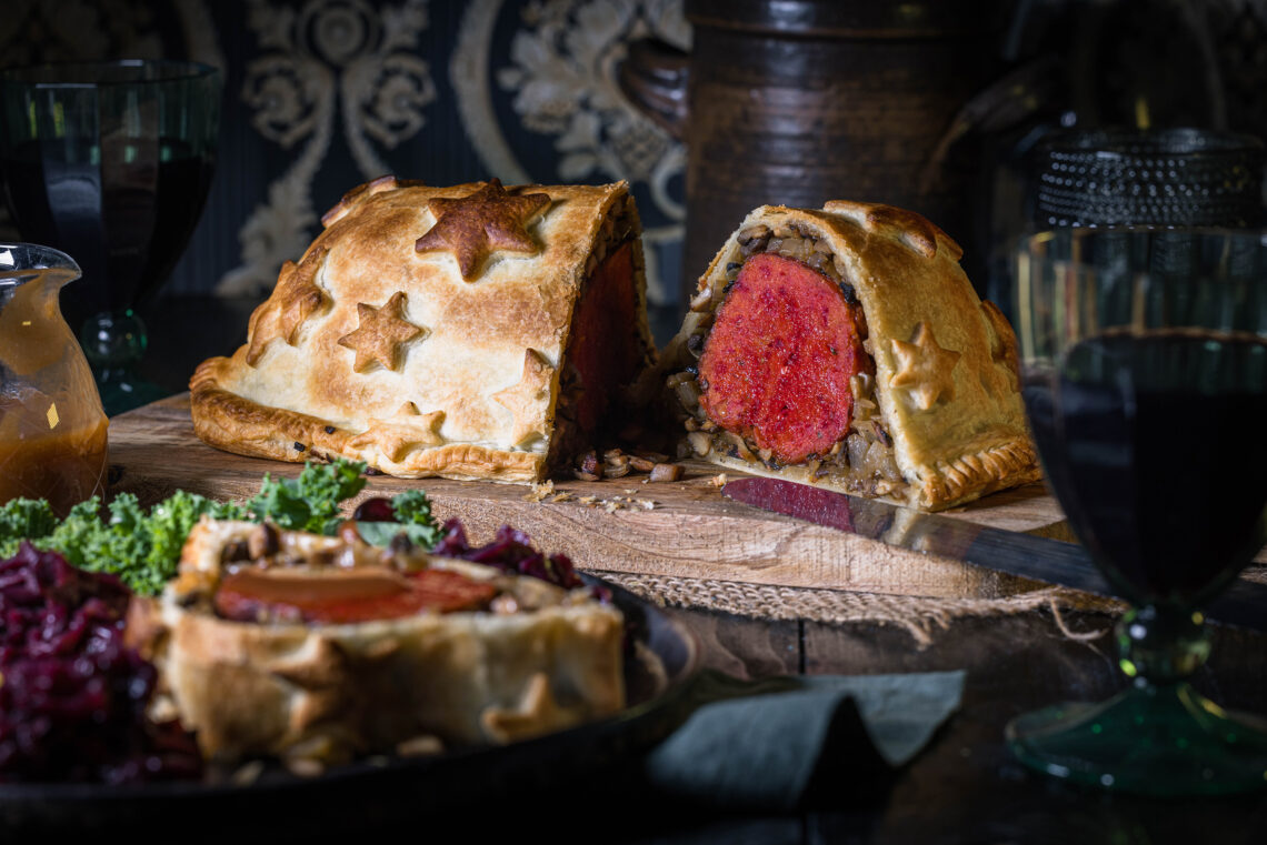 Veganes Filet Wellington, Seitanbraten im Blätterteigmantel