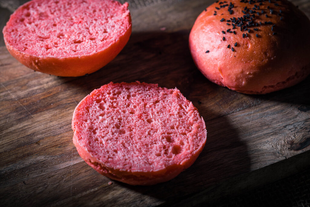 Meine Red Burger Buns haben eine herrlich luftige Krume.