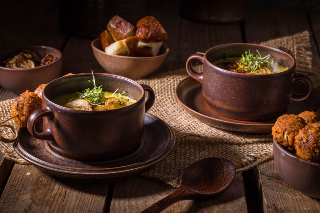 Vegane Fonduesuppe - Käsefonduesuppe rein pflanzlich