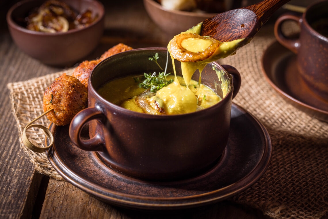 Vegane Fonduesuppe - Käsefonduesuppe rein pflanzlich